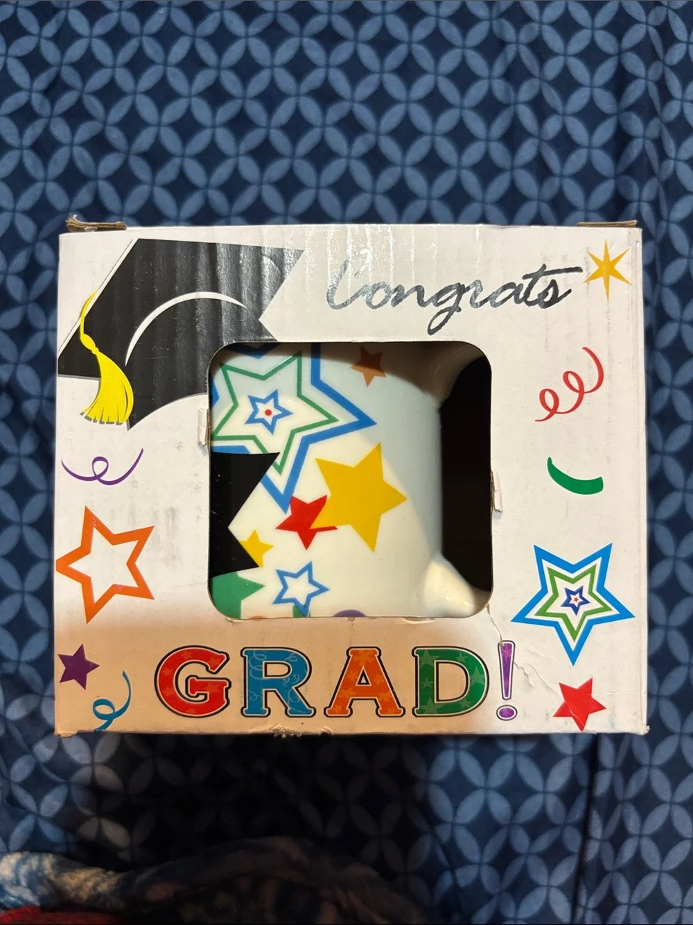 Graduation 'Grad!' Ceramic Mug with Colorful Stars